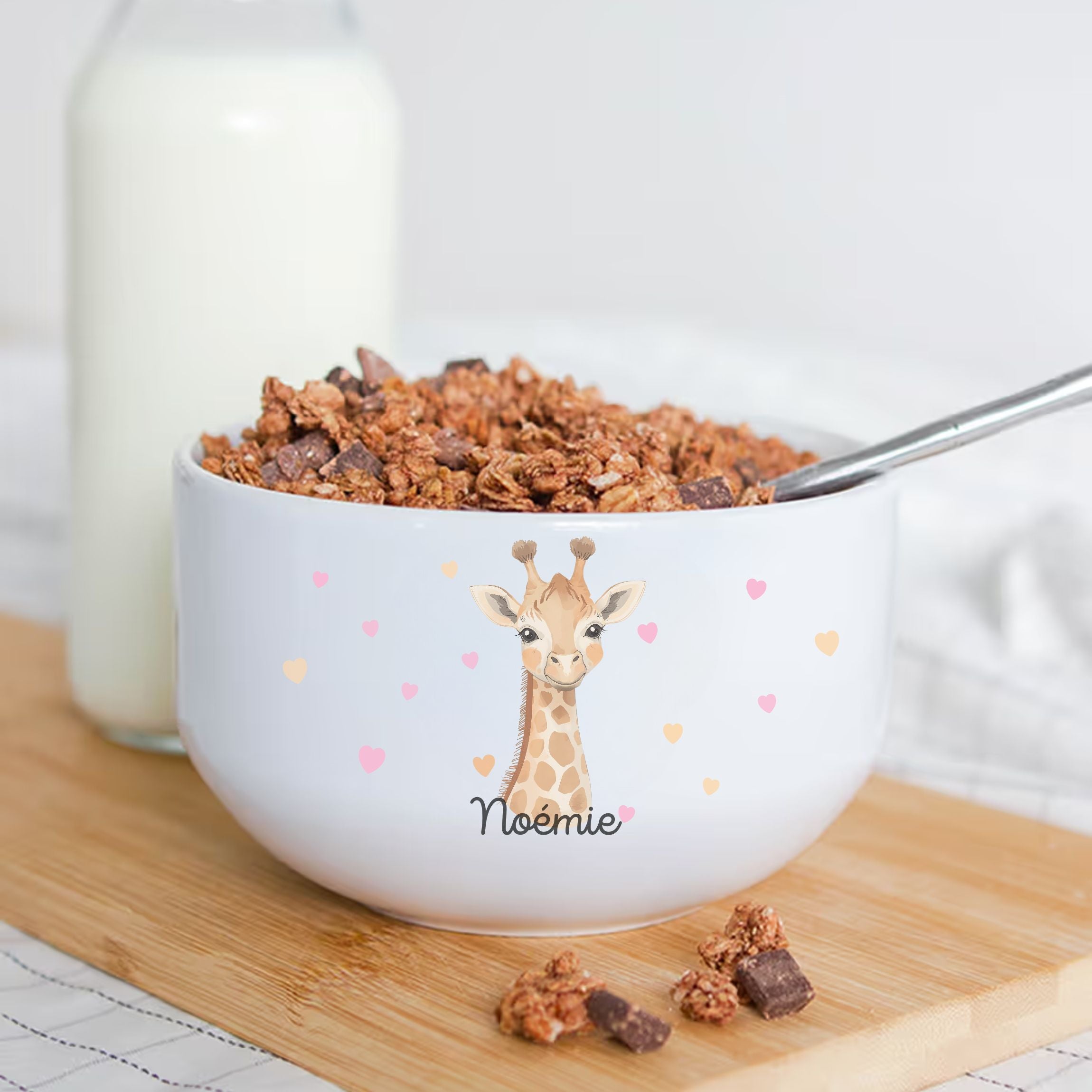 Bol pour enfant personnalisé Girafe et prenom