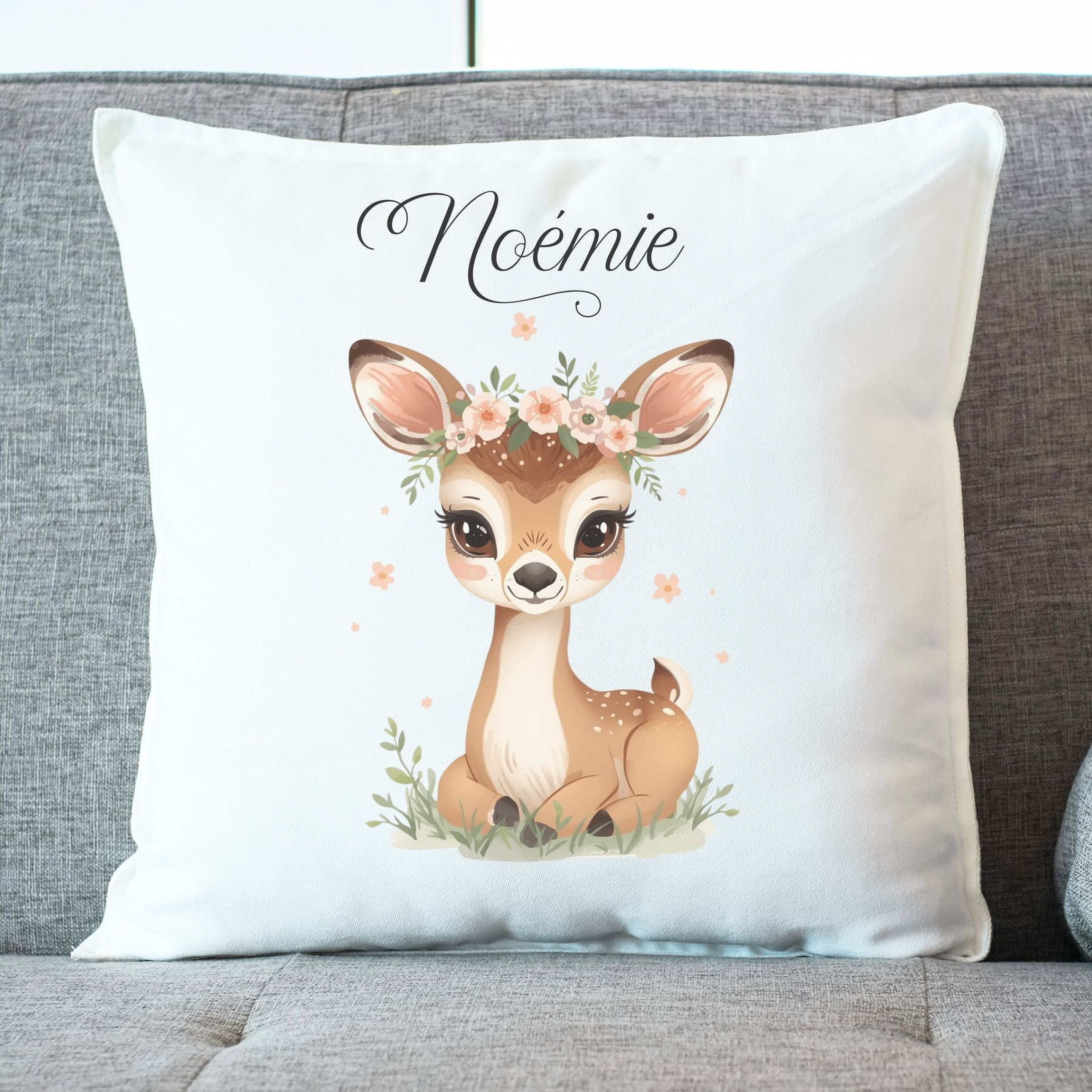 Coussin personnalisé biche