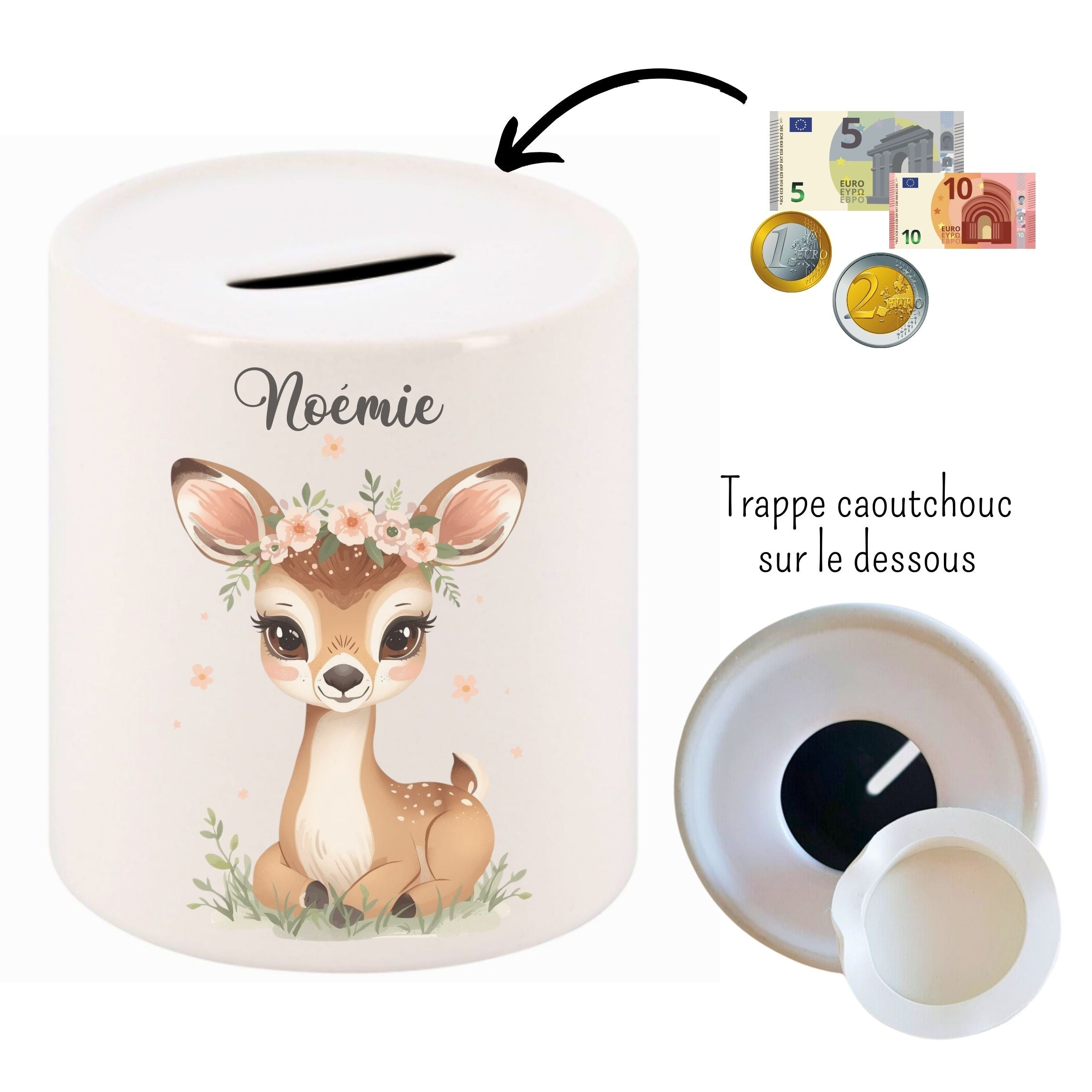 Tirelire personnalisée biche