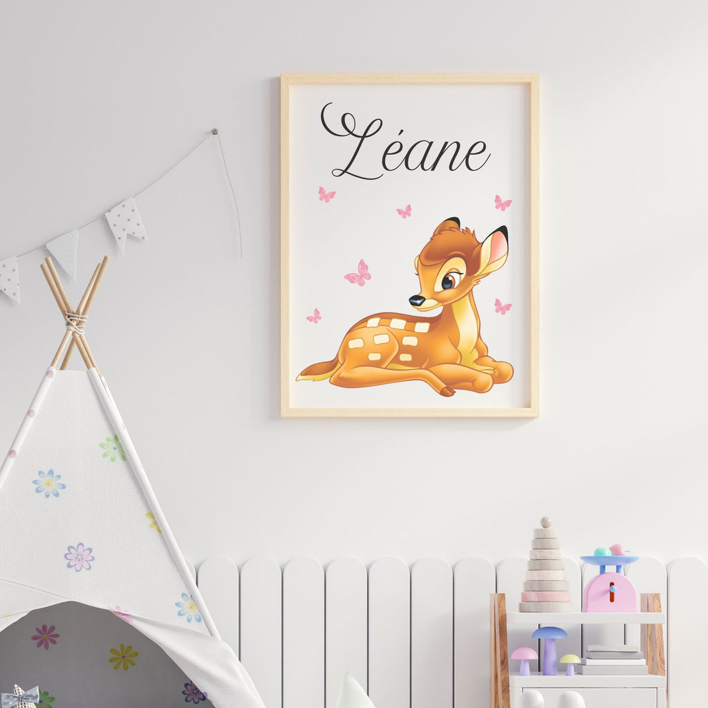 affiche bambi personnalisee