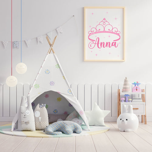 affiche couronne princesse personnalise