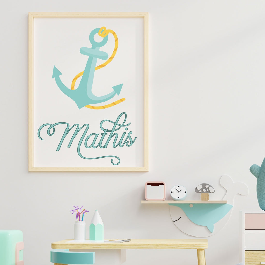 Affiche ancre marine personnalisée