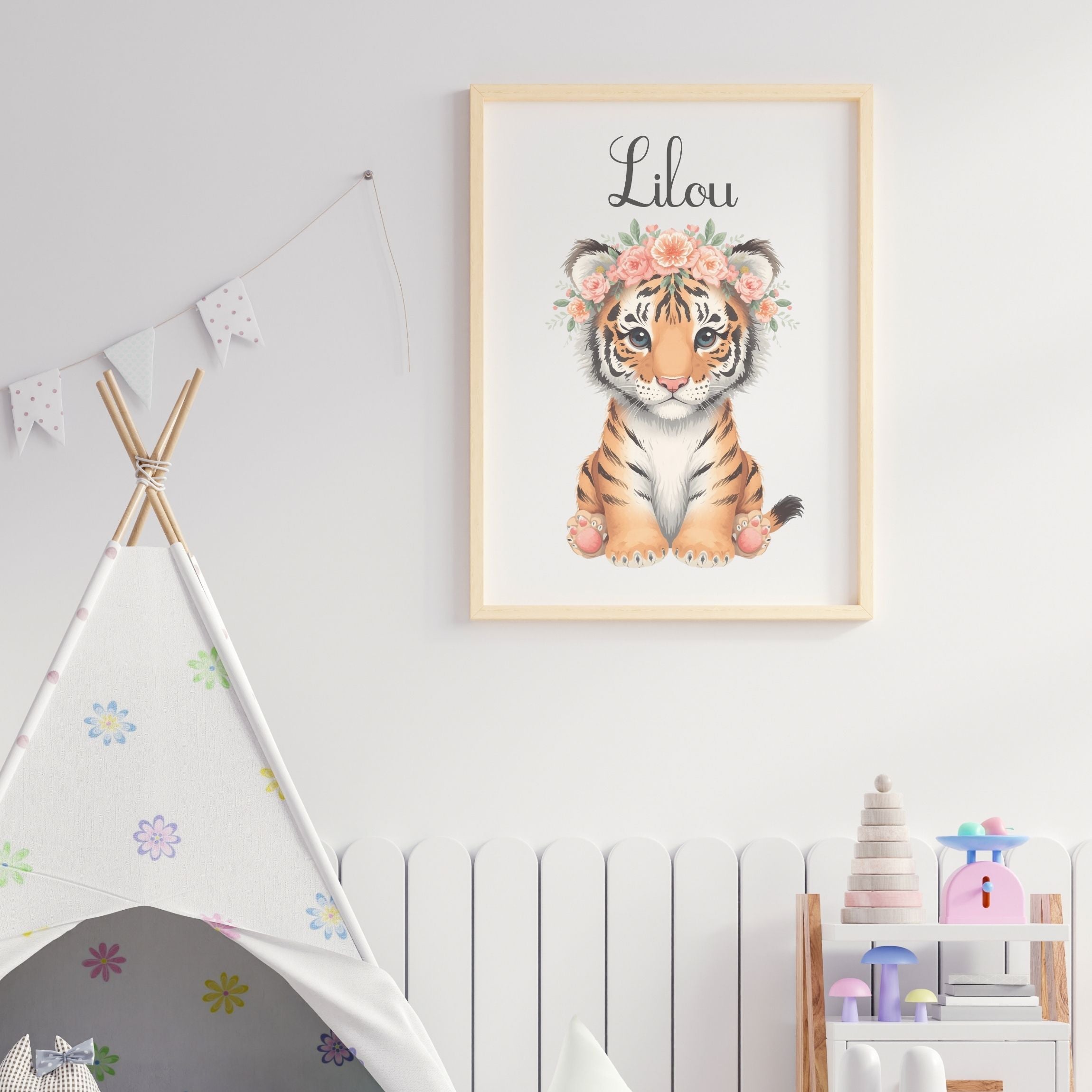 Affiche enfant personnalisée tigre