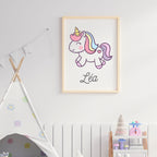 affiche licorne chambre enfant