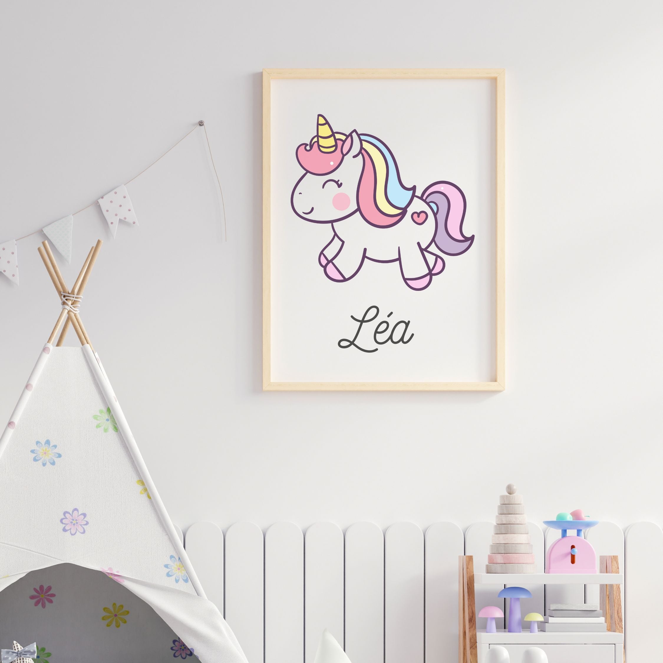 affiche licorne chambre enfant
