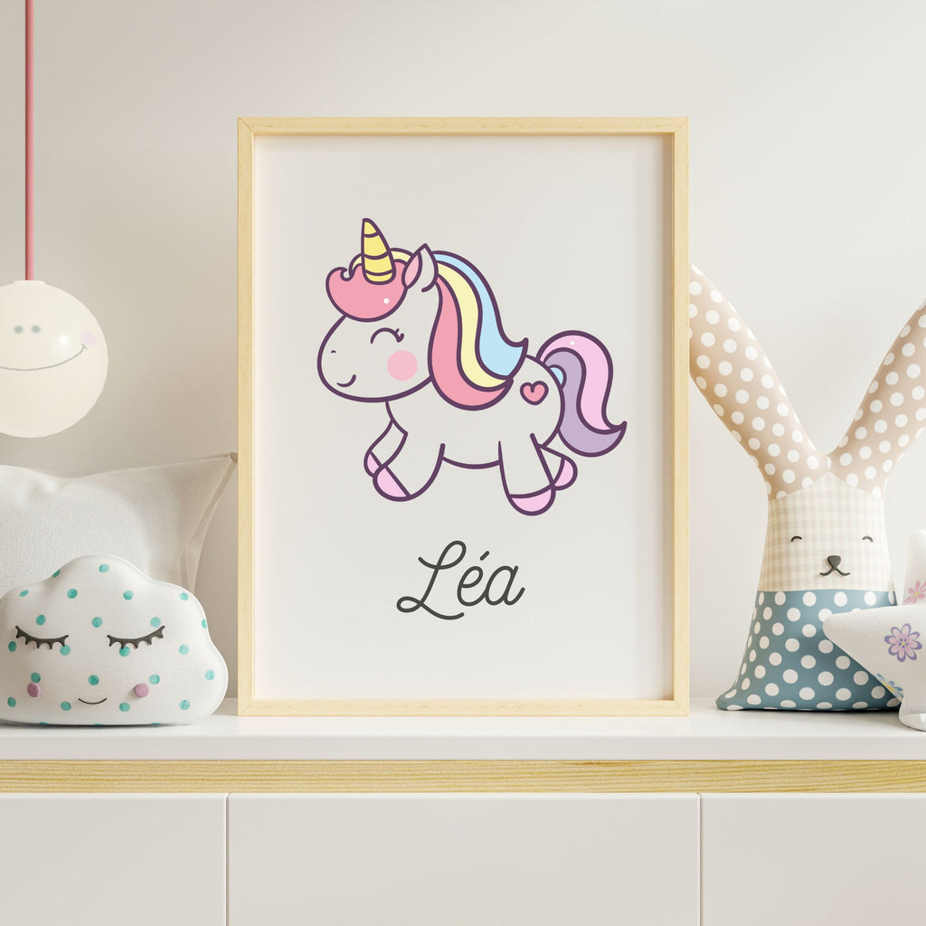 affiche licorne prenom enfant