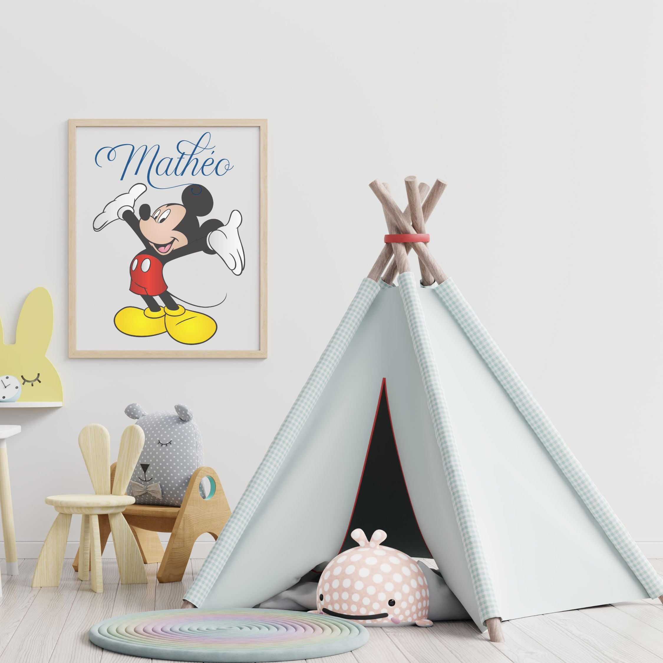 affiche mickey enfant prenom