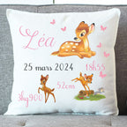 coussin bambi naissance personnalise