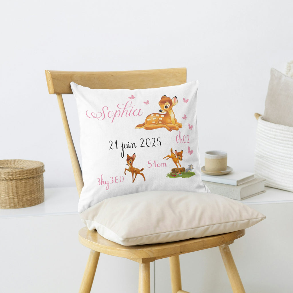coussin bambi personnalise bebe