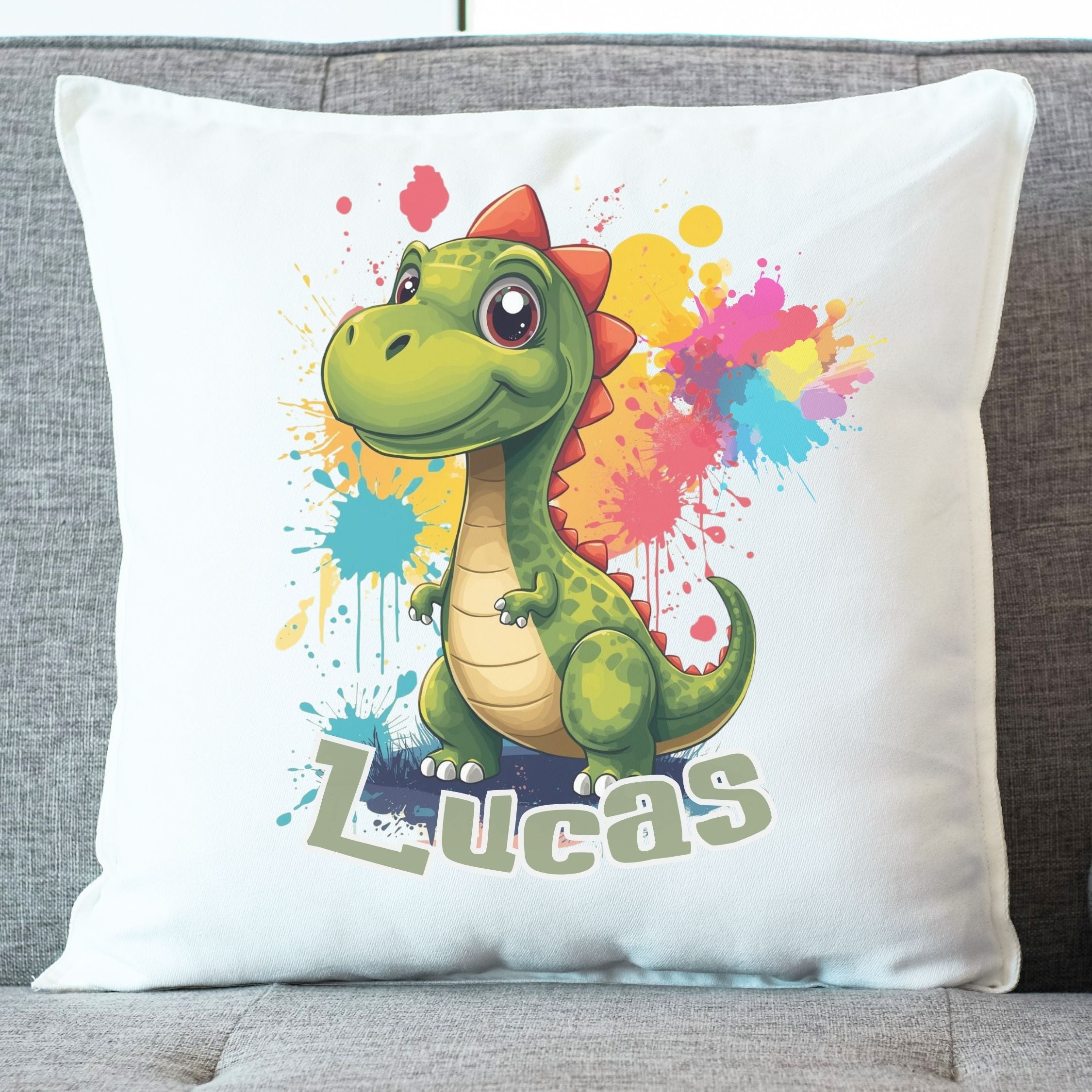 coussin dinosaure prenom enfant