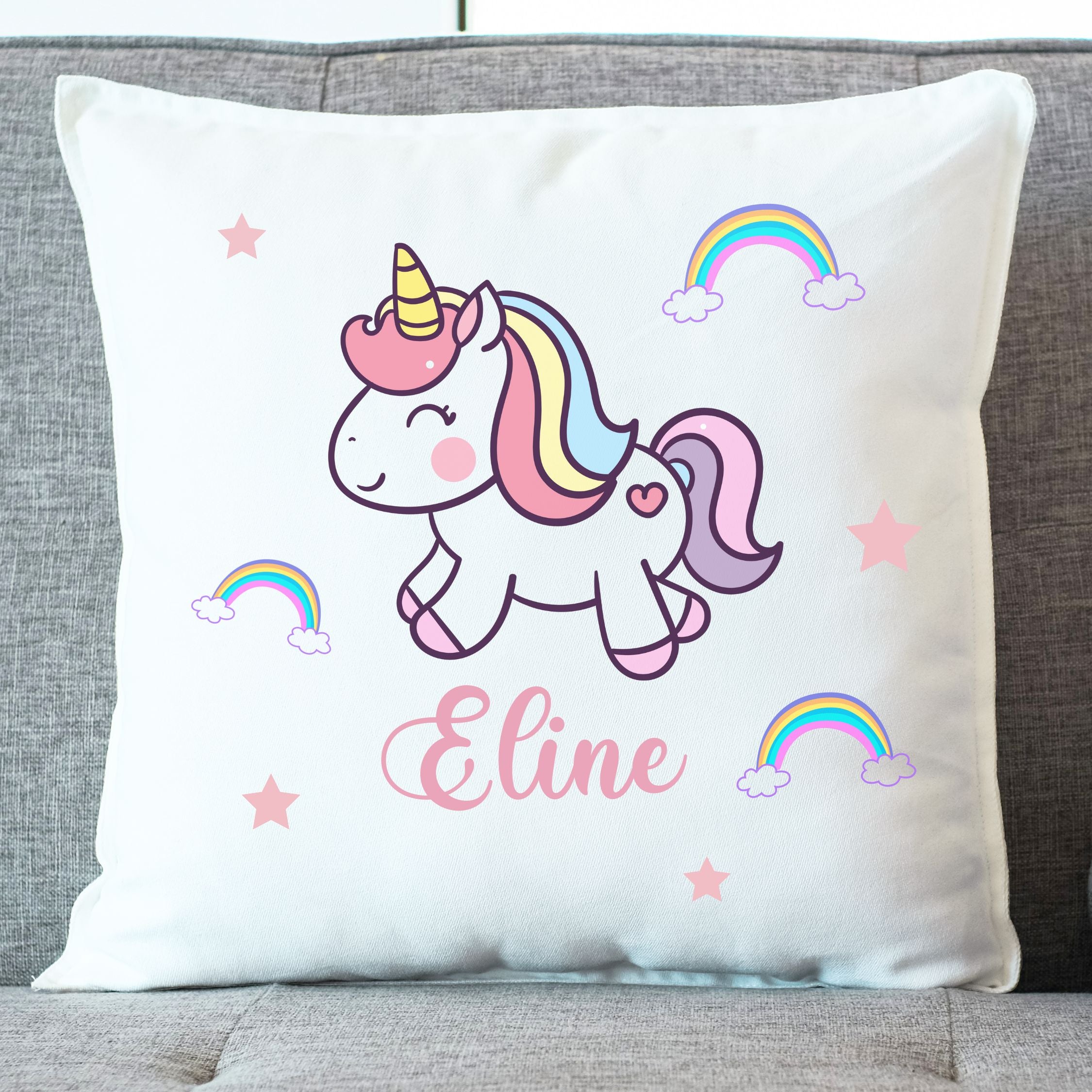 coussin enfant licorne prenom