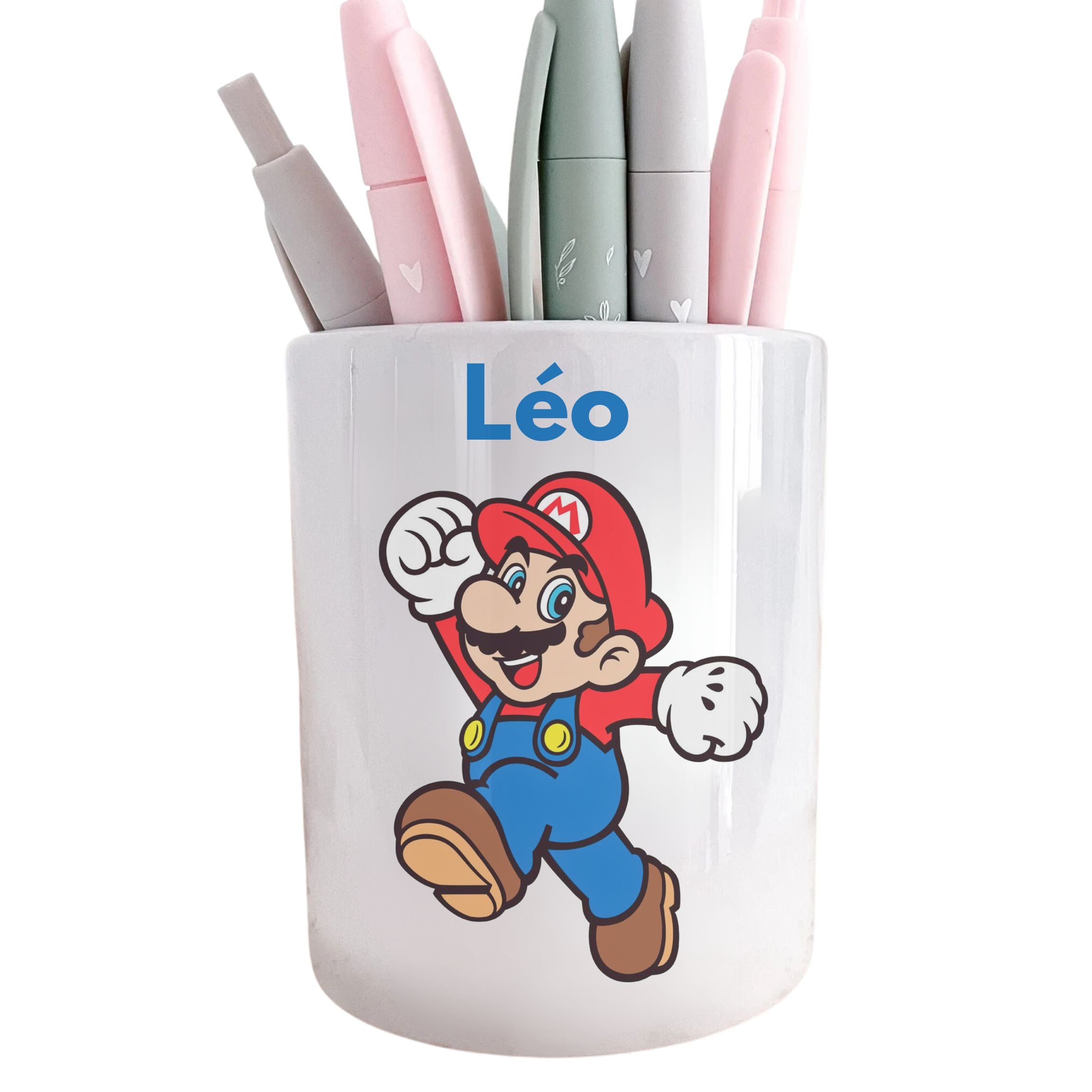 Pot à crayons enfant personnalisé Mario