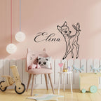sticker bambi prenom decoration murale enfant