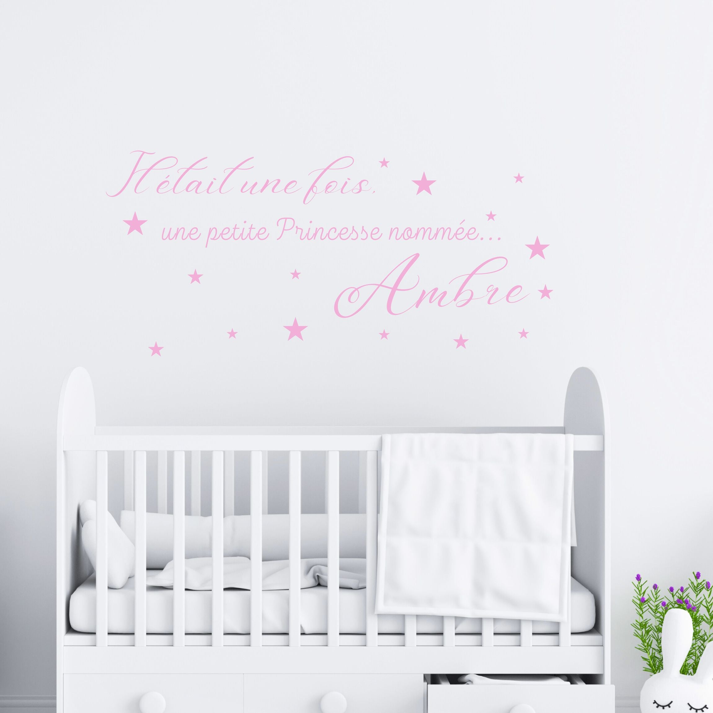 sticker bebe texte princesse