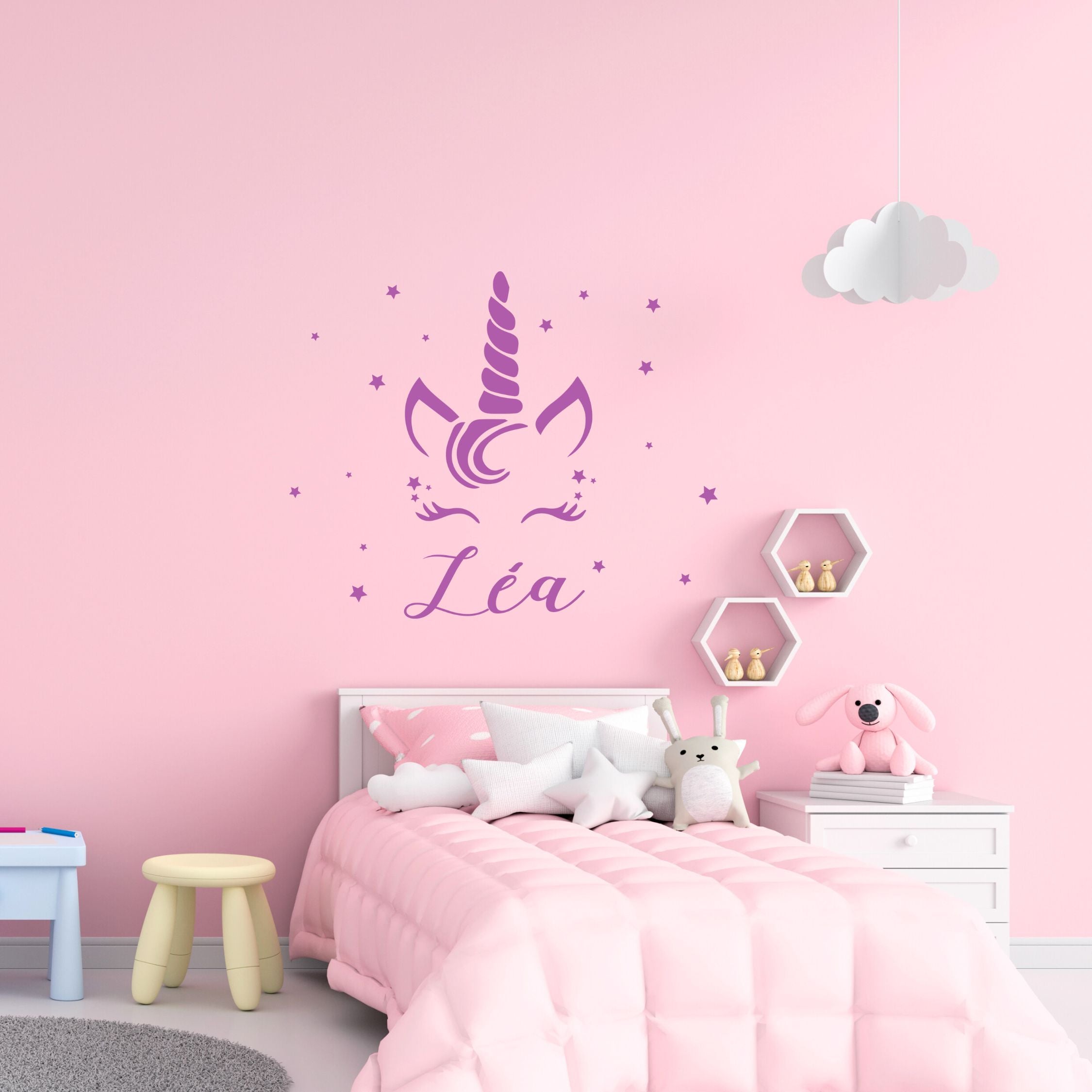 sticker licorne enfant personnalise