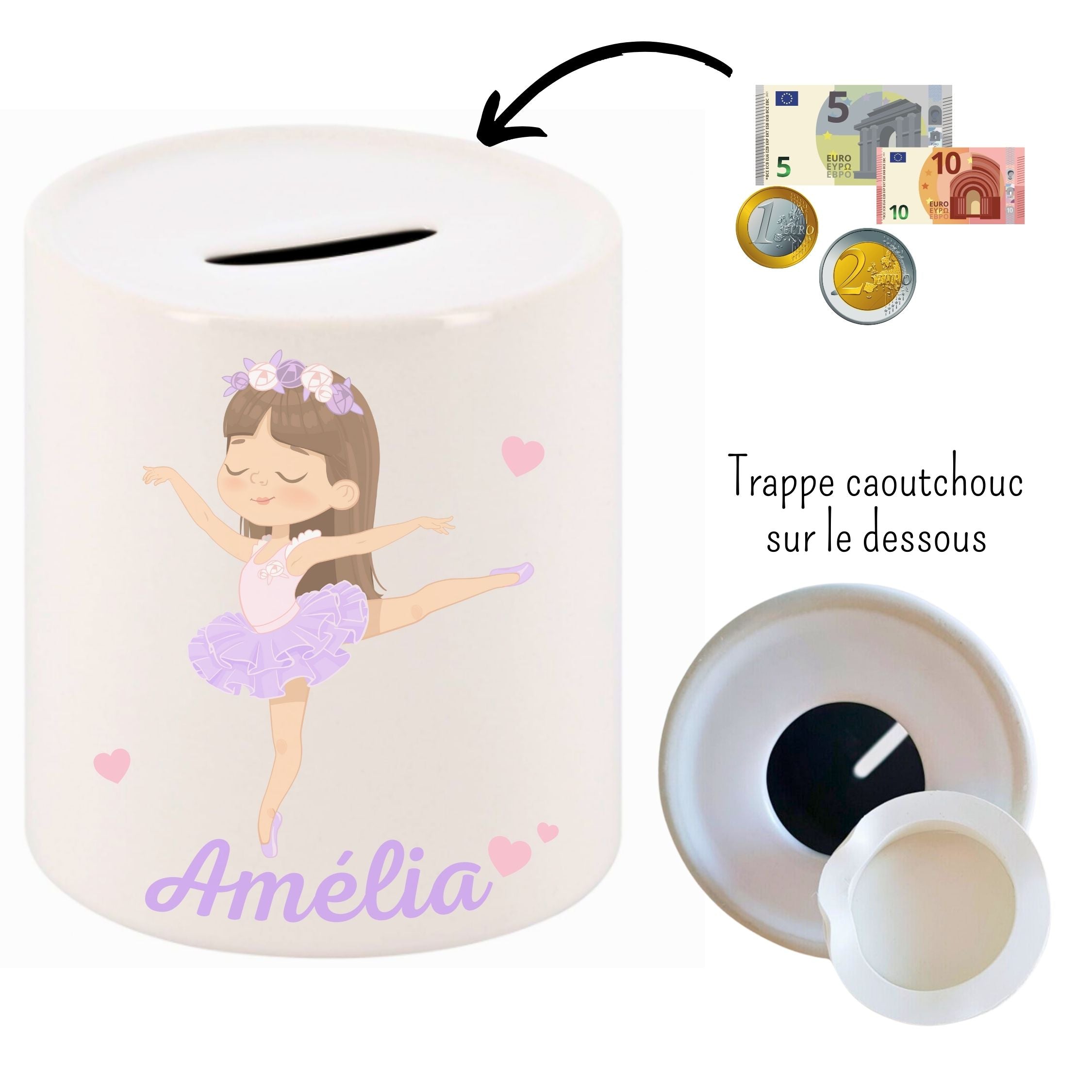 tirelire danseuse prenom enfant