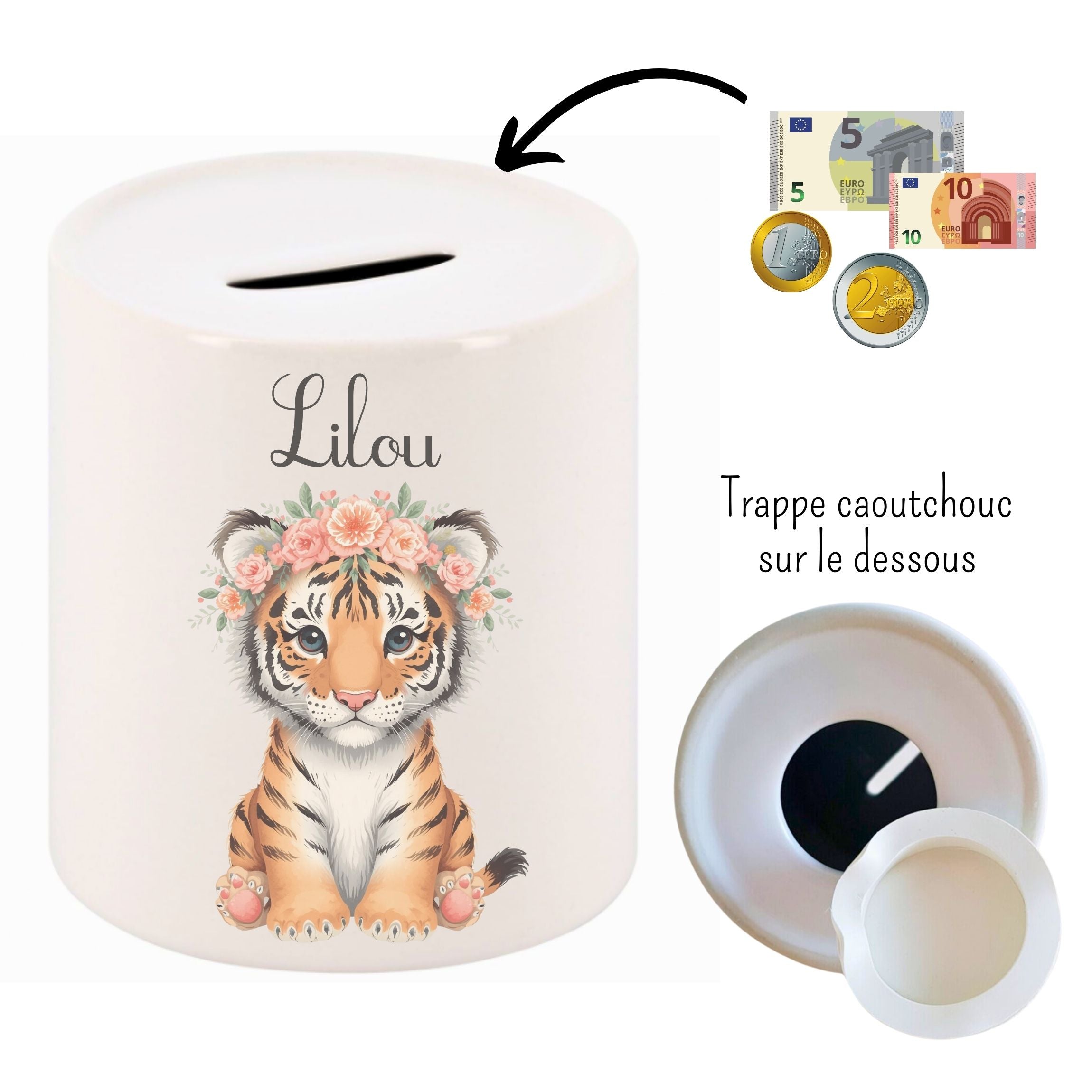 Tirelire personnalisée tigre